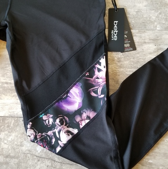 Bebe | Sport Floral and Mesh Leggings Size XL - Picture 3 of 5
